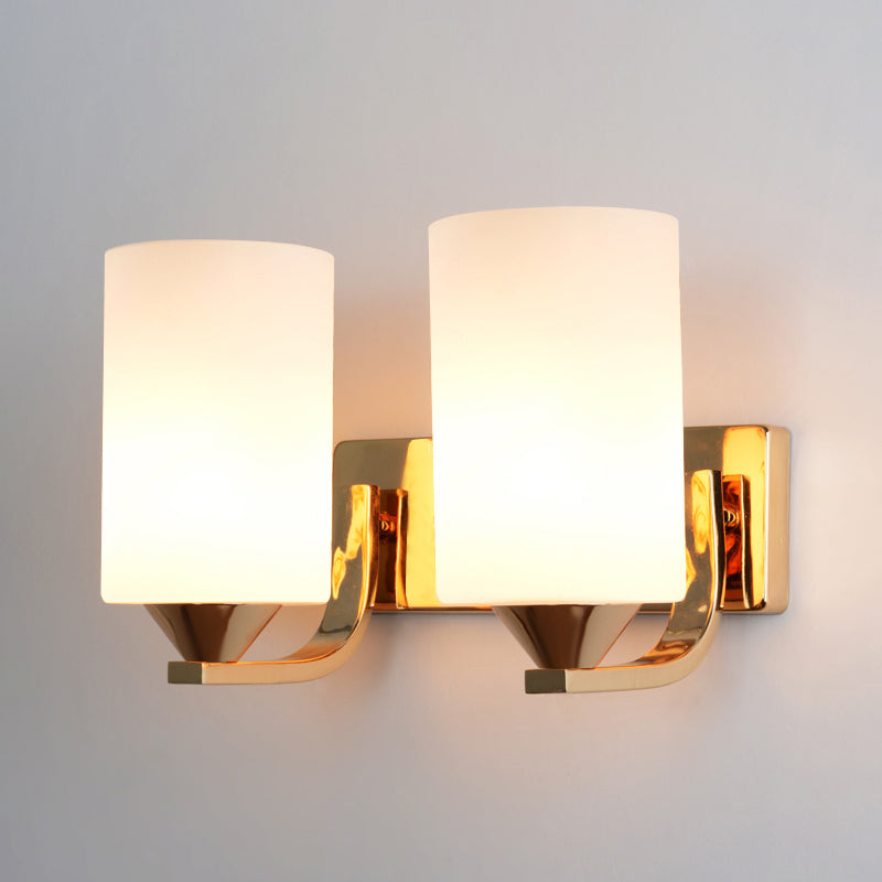 Luz de montaje en la pared de la pared de la pared de lámpara de pared simple con sombra de vidrio de cilindro