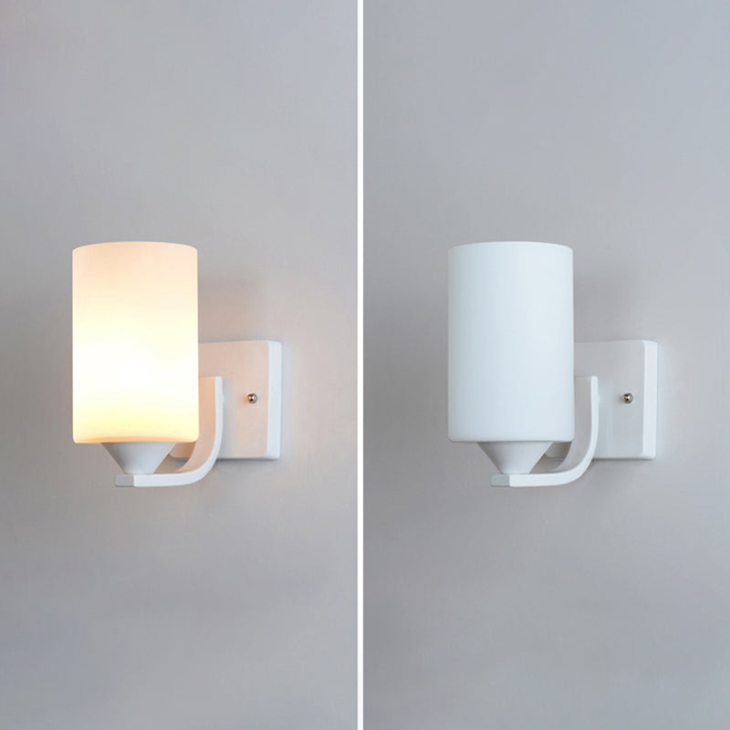 Luz de montaje en la pared de la pared de la pared de lámpara de pared simple con sombra de vidrio de cilindro