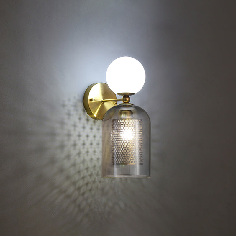 Glass Shaded Wall Light Sconce Nordic Style Wall Lighting Fixture for Living Room