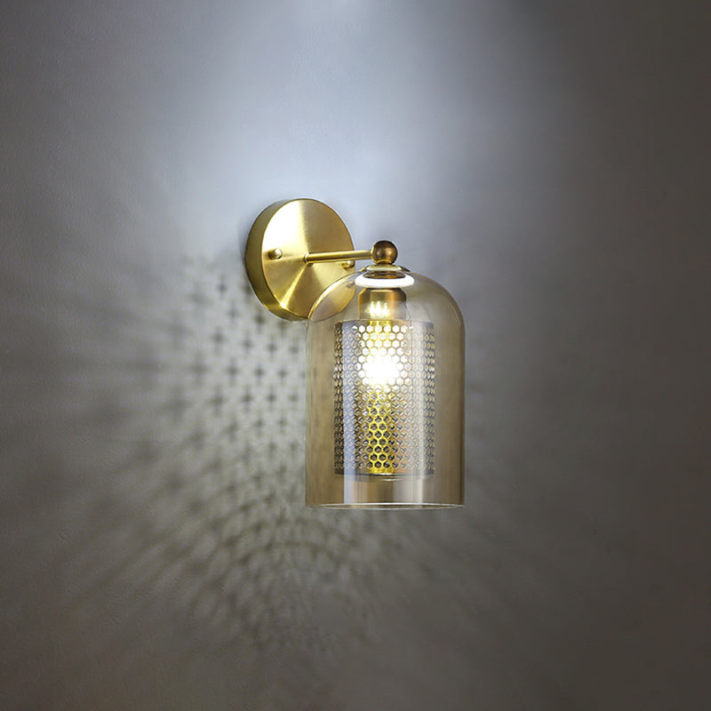 Glass Shaded Wall Light Sconce Nordic Style Wall Lighting Fixture for Living Room