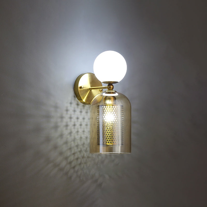 Glass Shaded Wall Light Sconce Nordic Style Wall Lighting Fixture for Living Room