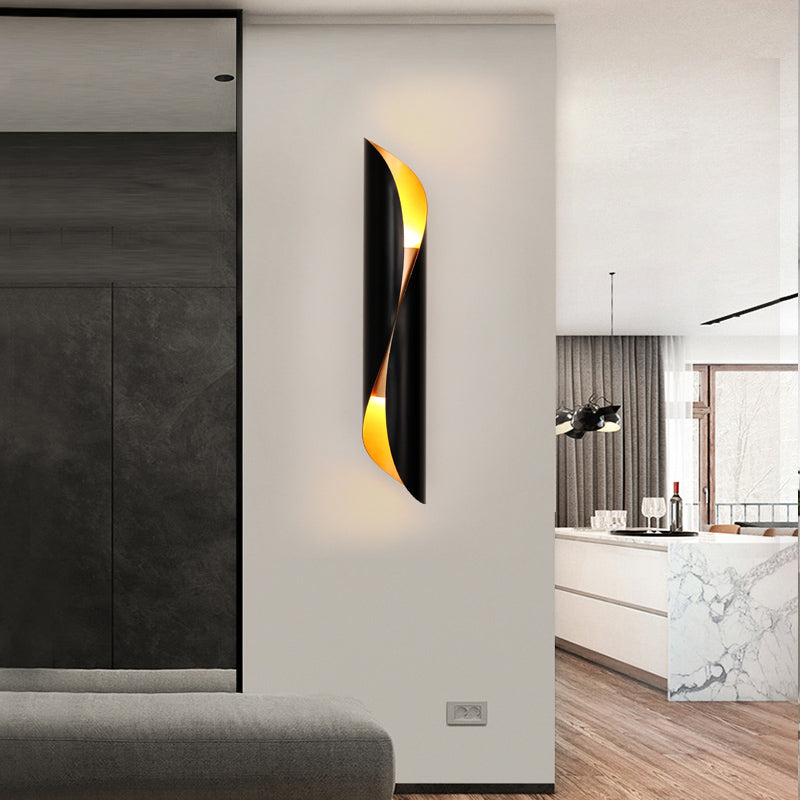 Cilindro Dormitorio Luz de luz Luz de luz Metal Simplicity Lighting Lights en dorado-negro