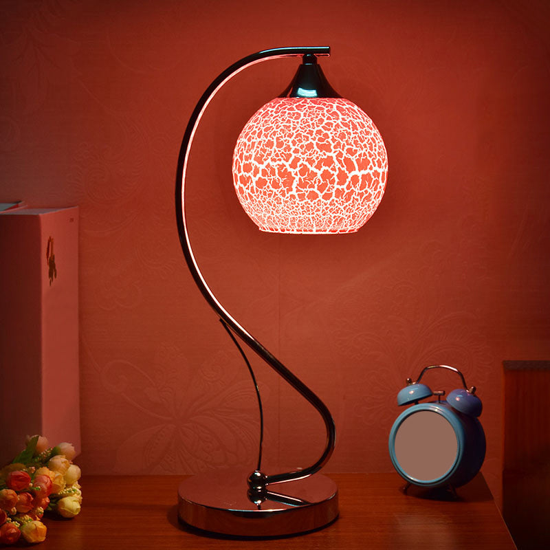 Lampada da comodino in vetro a cupola Lampada da tavolo contemporanea a 1 testa per camera da letto