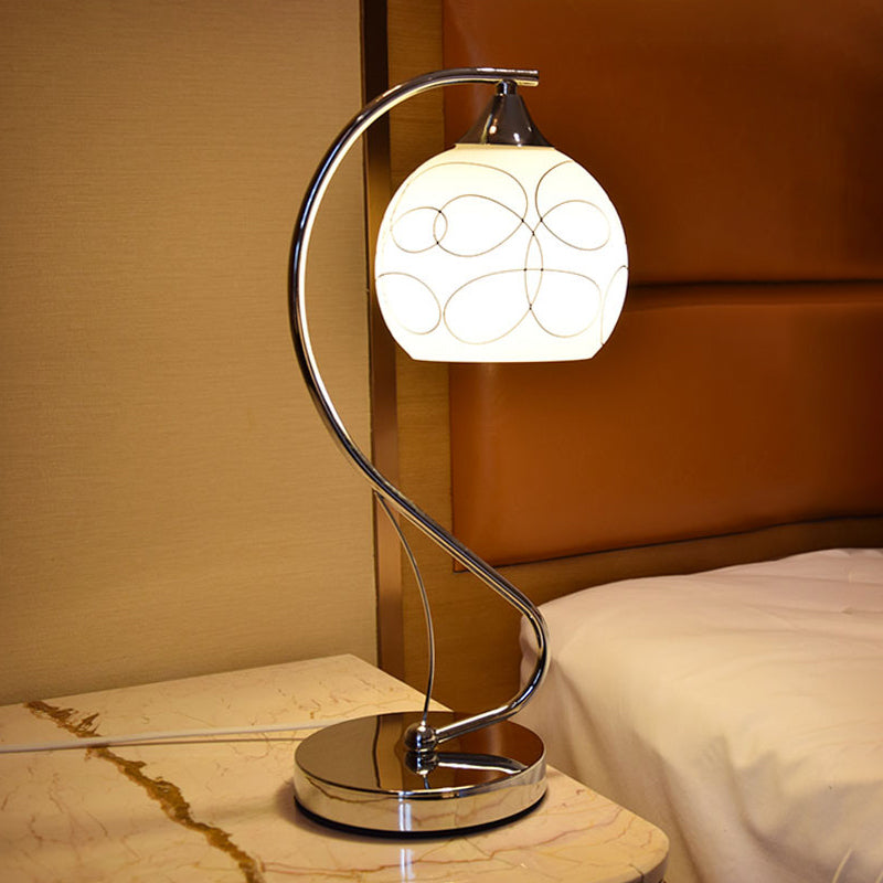 Lampada da comodino in vetro a cupola Lampada da tavolo contemporanea a 1 testa per camera da letto