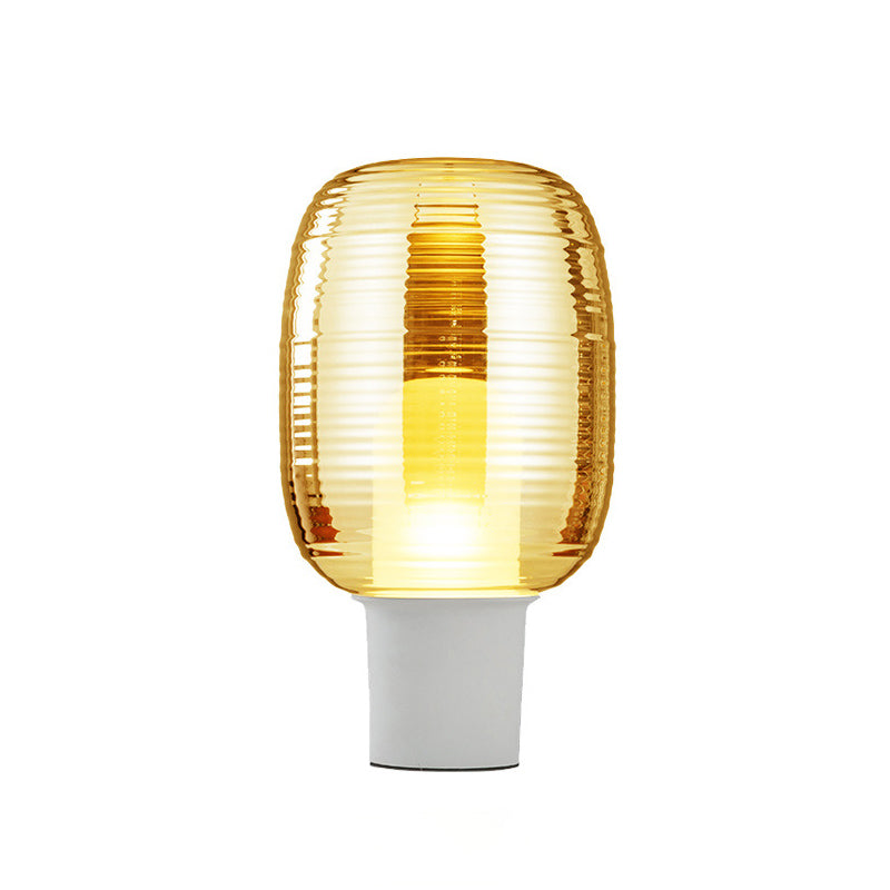 Postmodern Capsule Shade Table Lamp Glass 1 Head Bedroom Nightstand Light
