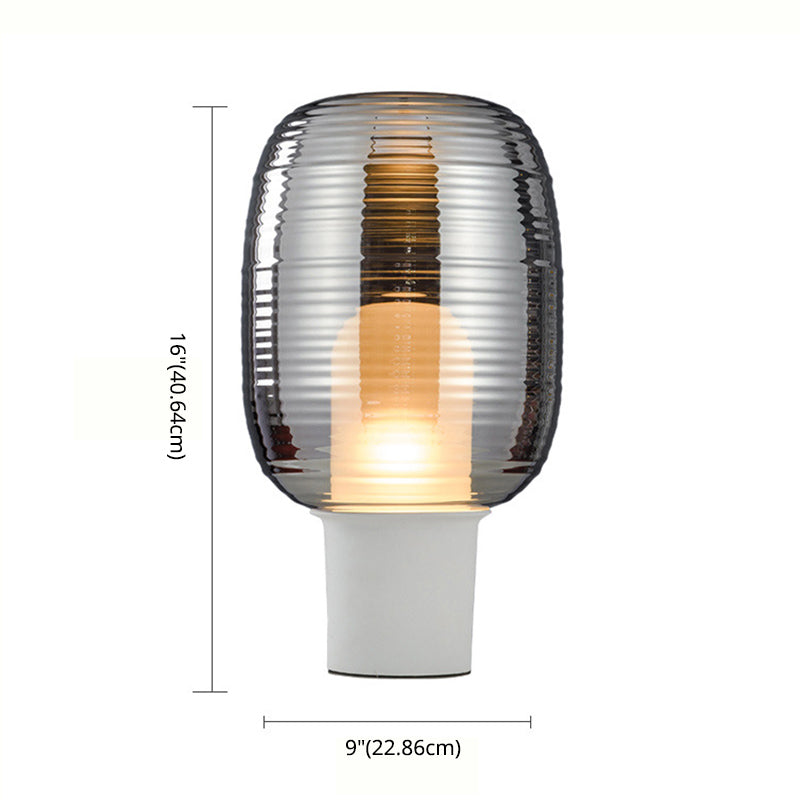 Postmodern Capsule Shade Table Lamp Glass 1 Head Bedroom Nightstand Light