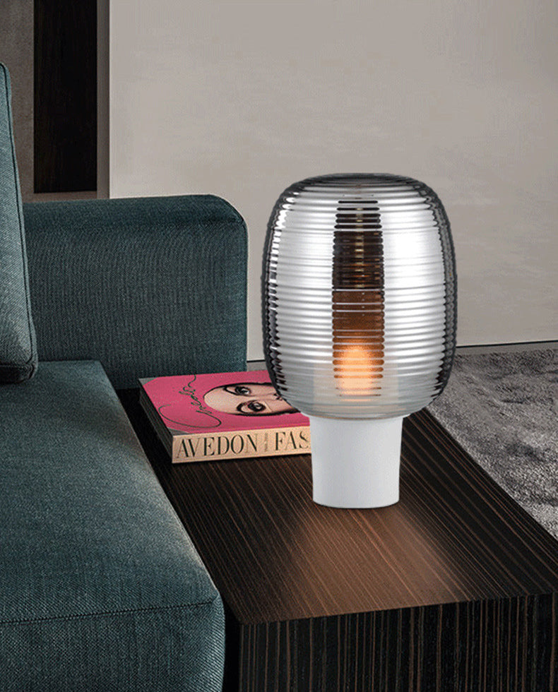 Postmodern Capsule Shade Table Lamp Glass 1 Head Bedroom Nightstand Light