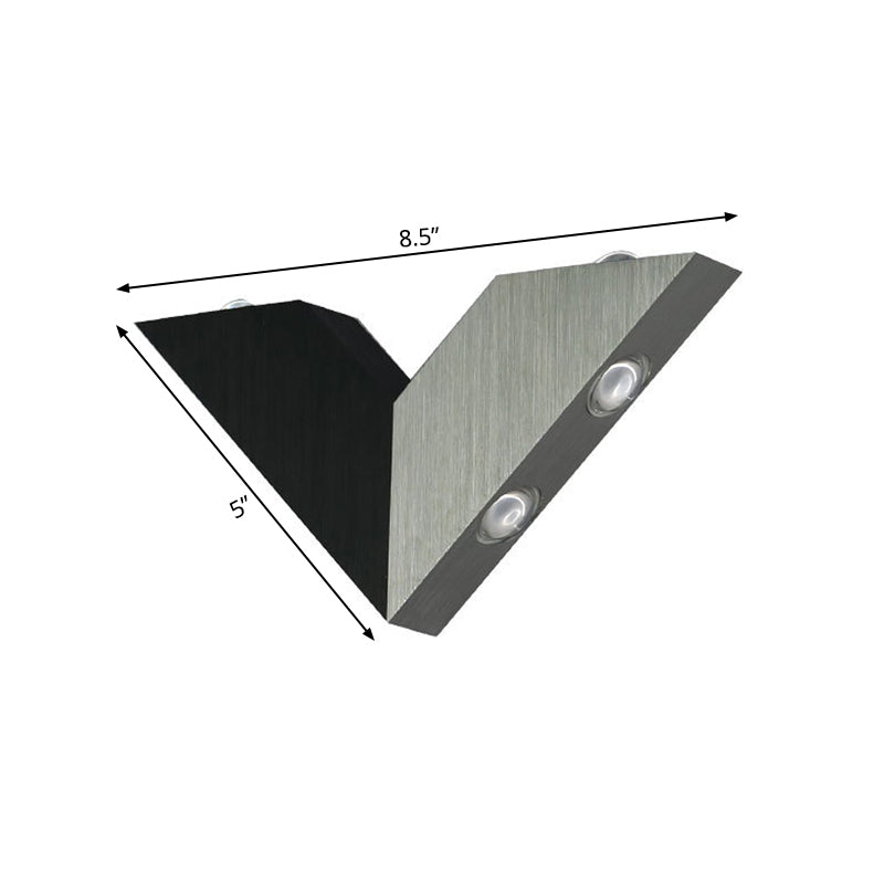 LED Bedroom Wall Light Contemporary Black and White Wall Lighting with Geometric Metal Shade in Warm/White Light