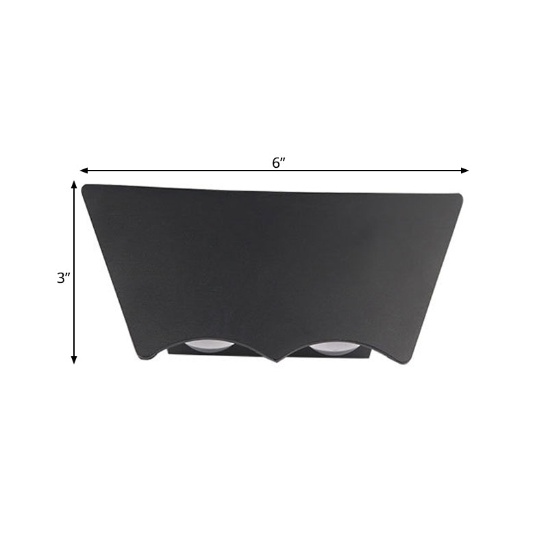 Lámpara de montaje de pared de metal LED de pared geométrica negra de pared de metal moderna en luz cálida/blanca