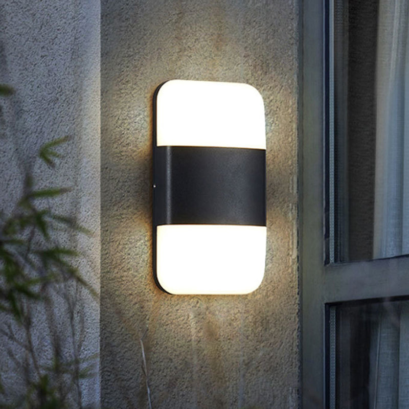 Zwarte rechthoek SCONCE LICHT Modernisme Led metalen wandverlichtingsarmatuur in warm/wit licht
