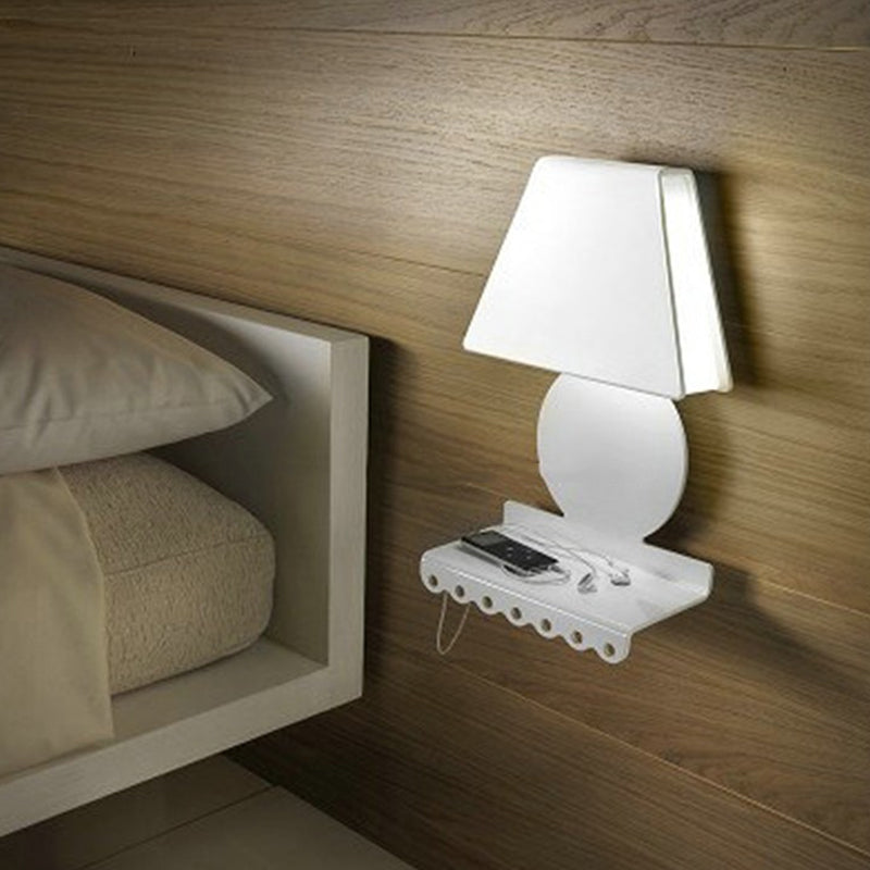 Luz de pared trapezoide de metal Modernismo 1 Modernismo 1 Light White Wall Ilumining Fexecture para dormitorio