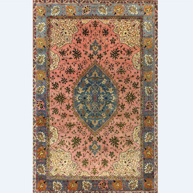 Traditional Home Decoration Area Rug Ethnic Print Carpet Polyester Pet Friendly Indoor Carpet