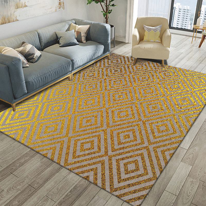 Creative Geometric Indoor Carpet Rug Living Room Washable Polyster Carpet with Non-Slip Backing
