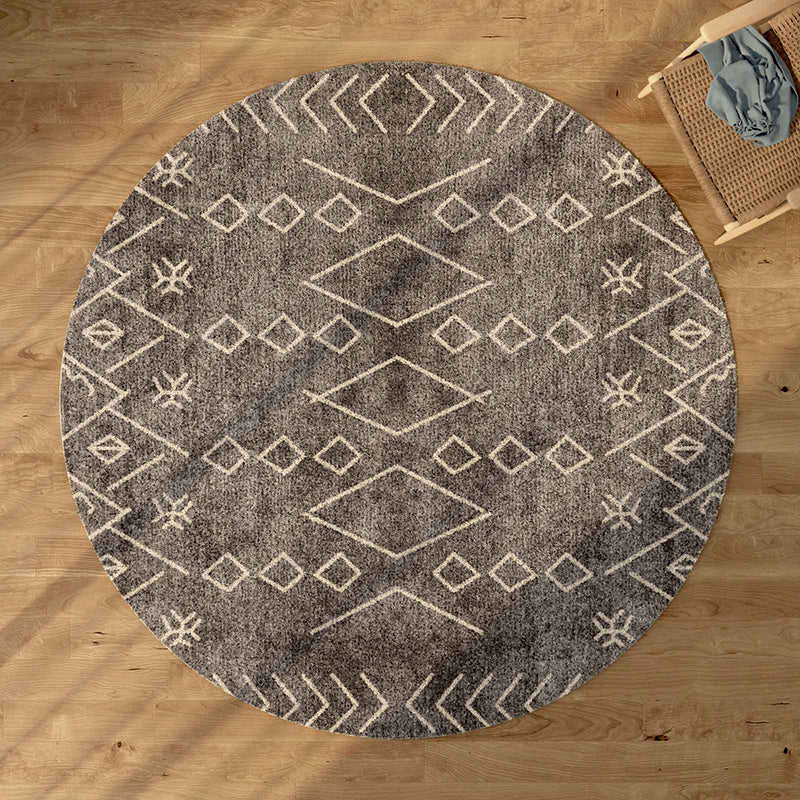 White Bohemian Area Rug Americana Pattern Polyester Rug Anti-Slip Area Carpet for Living Room