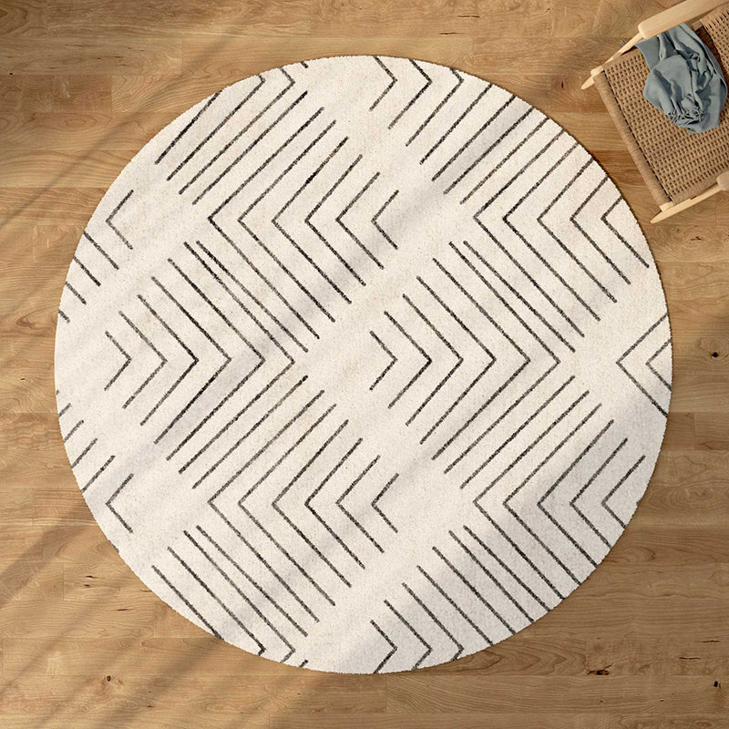 White Bohemian Area Rug Americana Pattern Polyester Rug Anti-Slip Area Carpet for Living Room