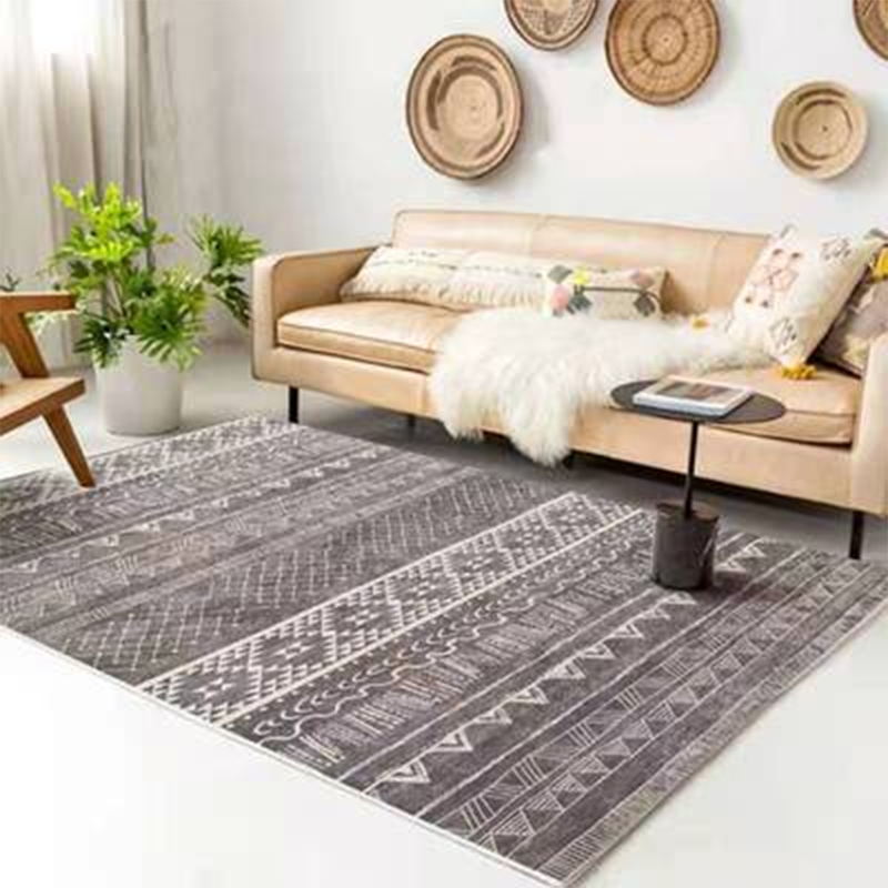 Fancy Green Area Rug Bohemian Americana Print Rug Non-Slip Backing Rug for Living Room