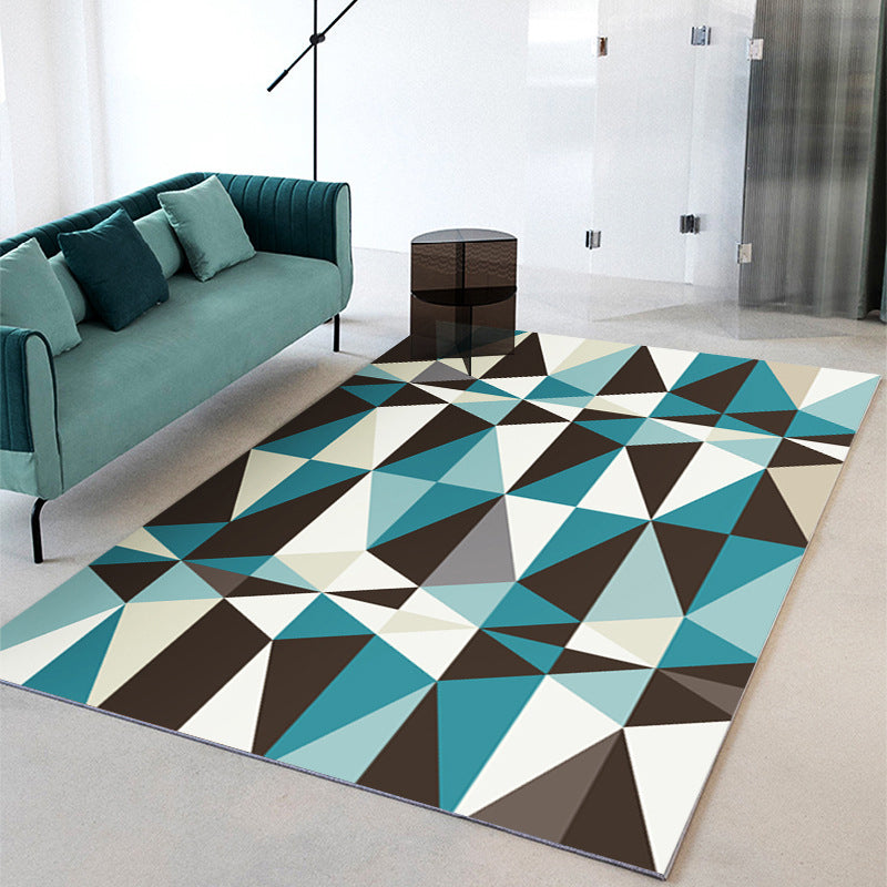 Classic Indoor Rug Geometry Pattern Modern Rug Polyester Stain Resistant Area Carpet for Living Room