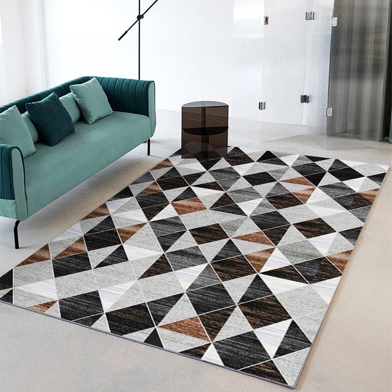 Classic Indoor Rug Geometry Pattern Modern Rug Polyester Stain Resistant Area Carpet for Living Room