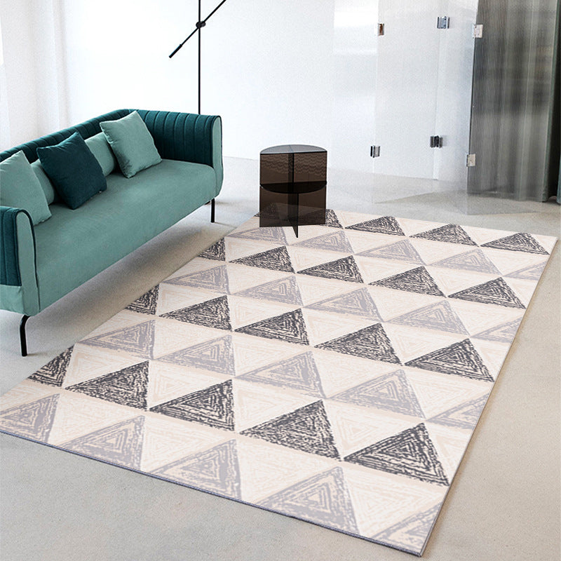 Classic Indoor Rug Geometry Pattern Modern Rug Polyester Stain Resistant Area Carpet for Living Room