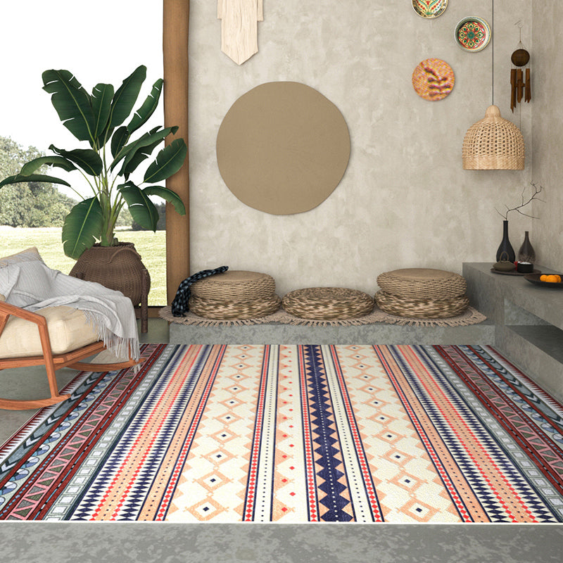 Beige Living Room Area Rug Bohemian Americana Print Rug Easy Care Washable Carpet for Home Decor