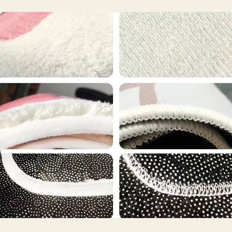 Orange Modern Rug Polyester Flower Area Rug Stain Resistant Indoor Rug for Home Decor