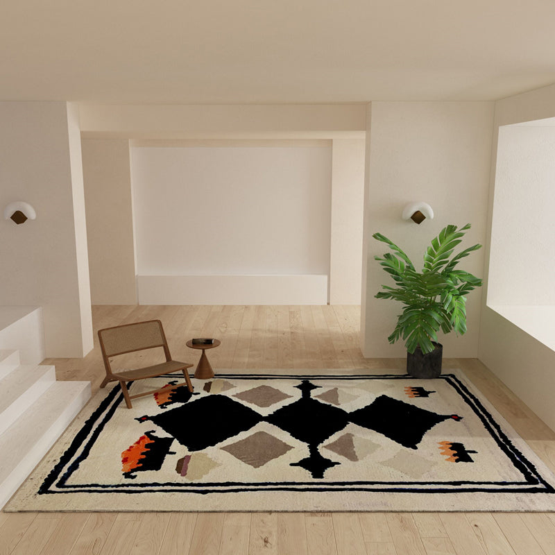 Fancy Morocco Area Rug Antique Pattern Polyester Area Carpet Anti-Slip Rug for Living Room