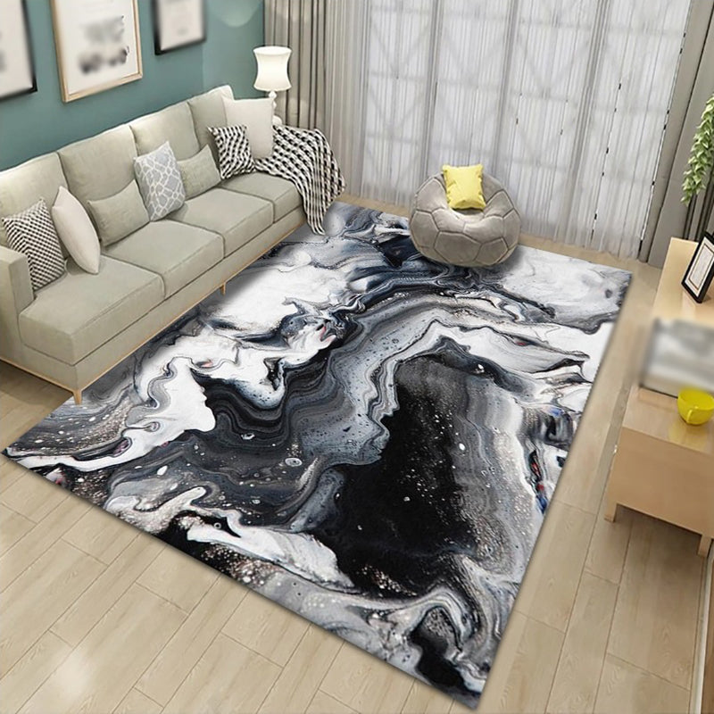 Contemporary Indoor Rug Abstract Pattern Carpet Polyester Stain Resistant Area Rug for Living Room