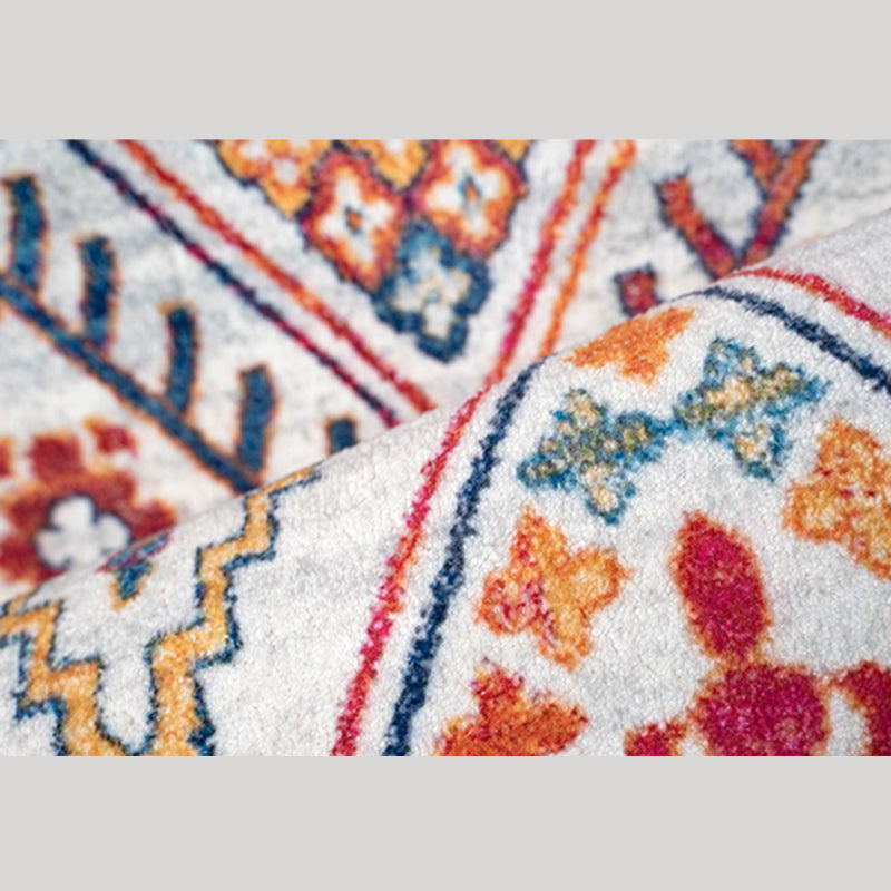 Chic Blue Morocco Rug Tribal Print Polyester Area Carpet Easy Care Washable Rug for Living Room