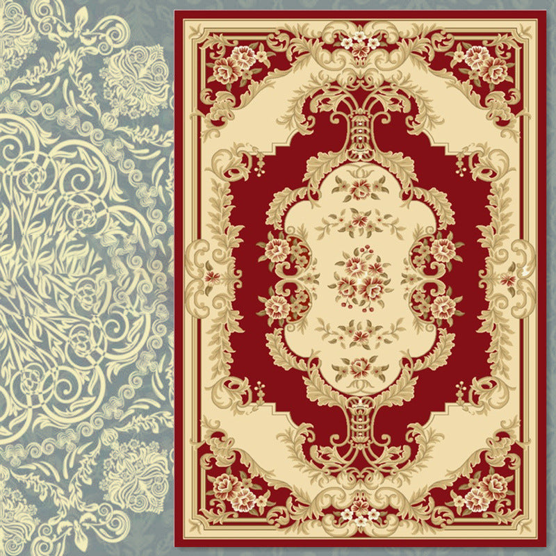 Vintage-Teppich für Heimdekoration, ethnisches Muster, Polyester, schmutzabweisender Teppich für den Innenbereich