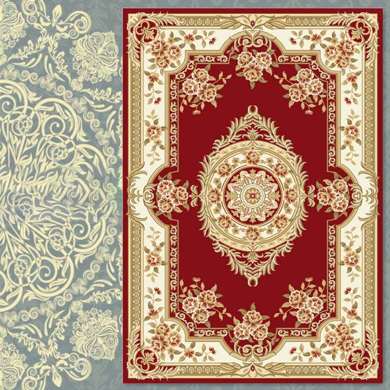 Vintage-Teppich für Heimdekoration, ethnisches Muster, Polyester, schmutzabweisender Teppich für den Innenbereich
