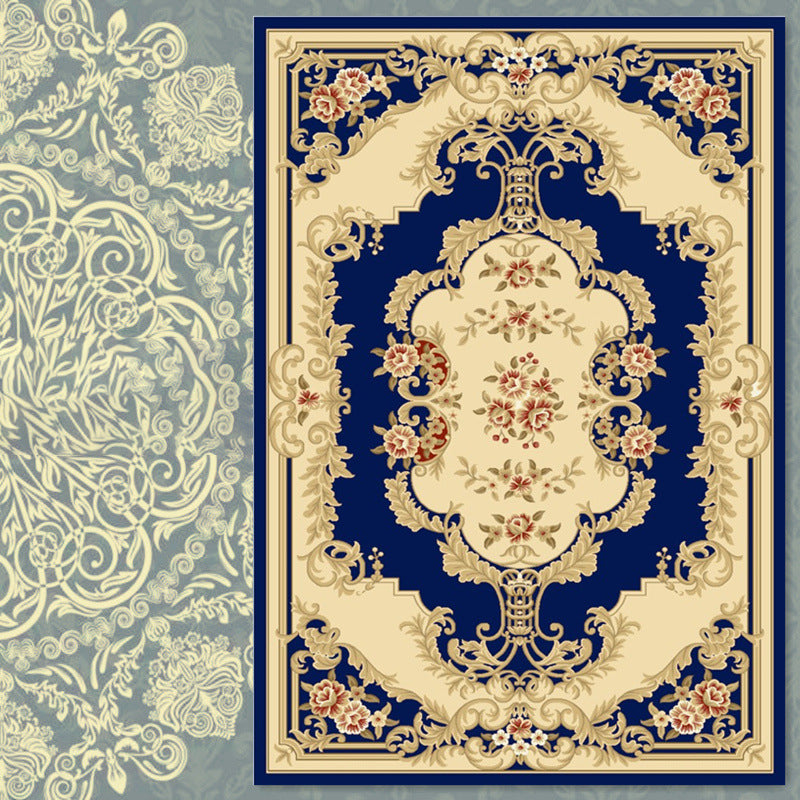 Vintage-Teppich für Heimdekoration, ethnisches Muster, Polyester, schmutzabweisender Teppich für den Innenbereich