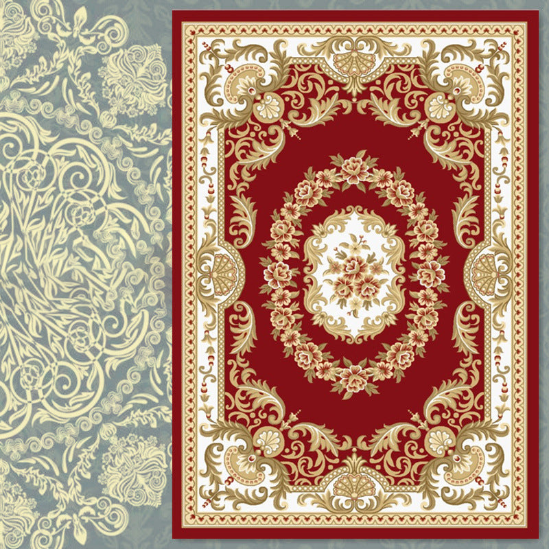 Vintage-Teppich für Heimdekoration, ethnisches Muster, Polyester, schmutzabweisender Teppich für den Innenbereich