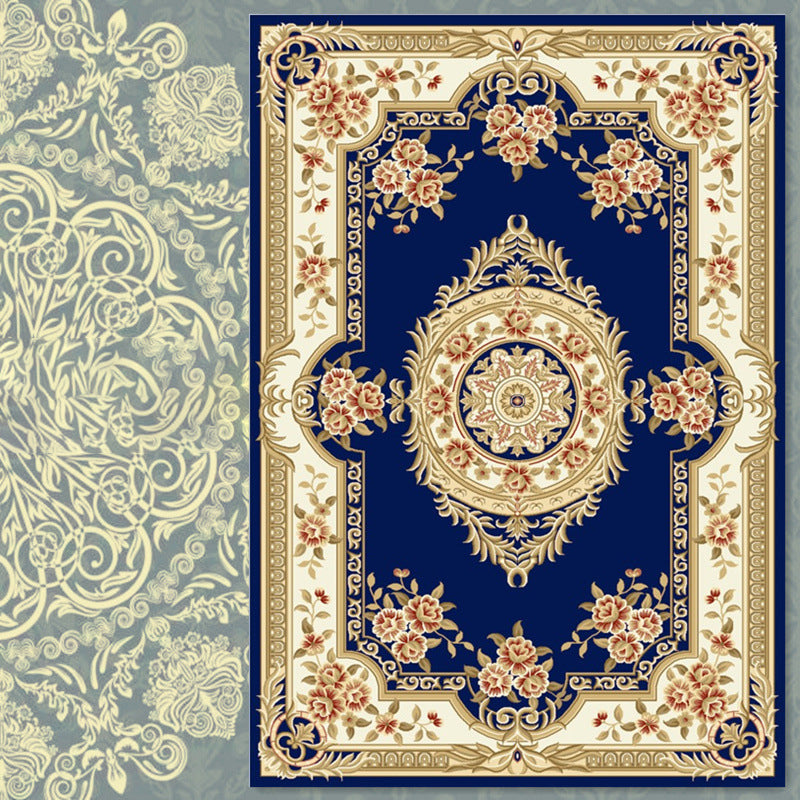 Vintage-Teppich für Heimdekoration, ethnisches Muster, Polyester, schmutzabweisender Teppich für den Innenbereich