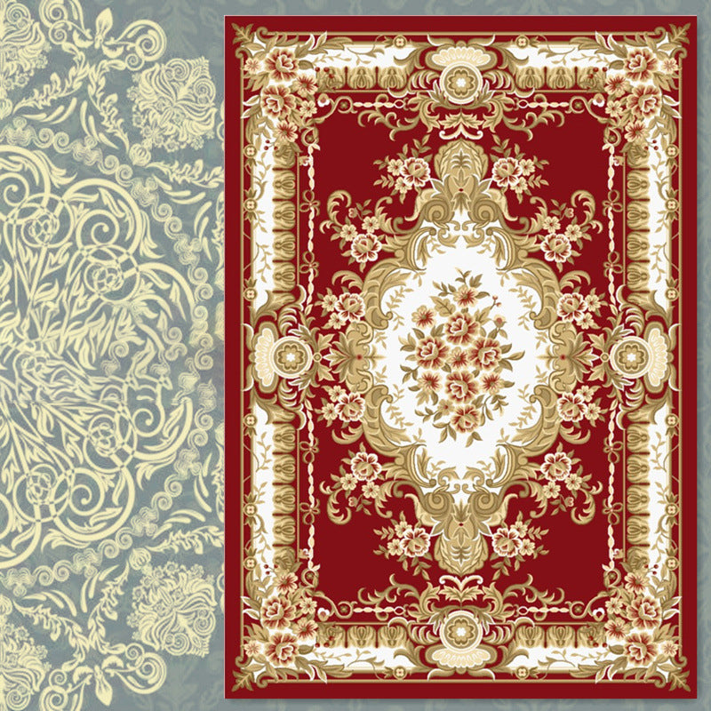 Nostalgie Ethnisch gedruckter Teppichpolyester Teppich Haustierfreundlicher Innenteppich für Wohnzimmer