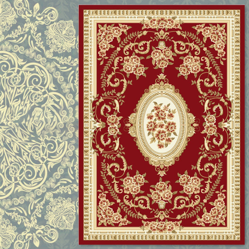 Nostalgie Ethnisch gedruckter Teppichpolyester Teppich Haustierfreundlicher Innenteppich für Wohnzimmer