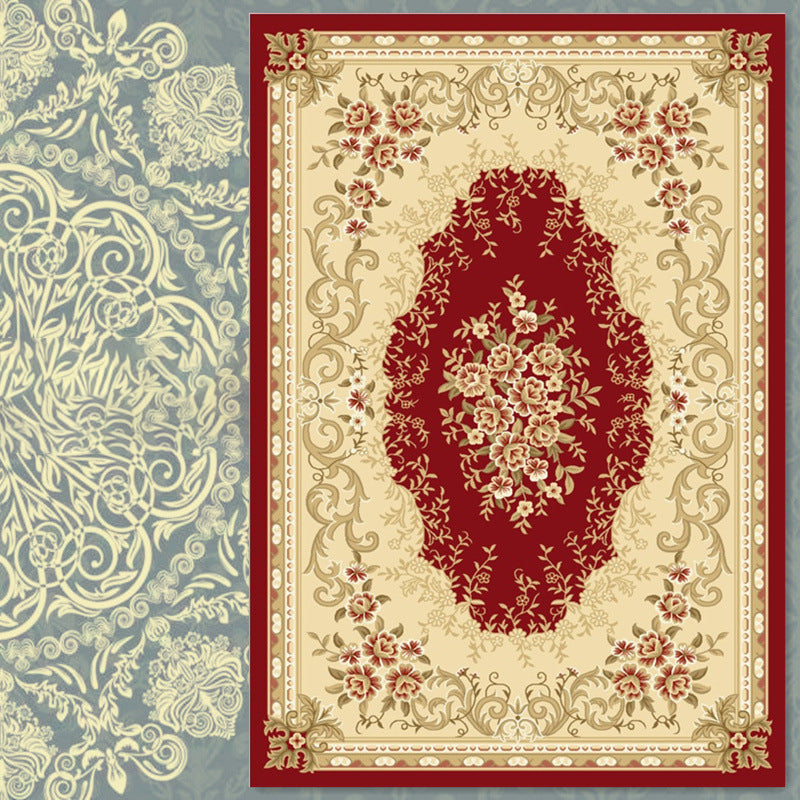 Nostalgie Ethnisch gedruckter Teppichpolyester Teppich Haustierfreundlicher Innenteppich für Wohnzimmer