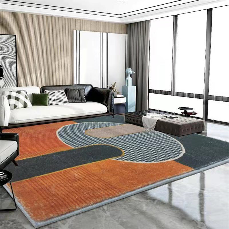 Luxury Houndstooth Print Carpet Polyester Area Rug Non-Slip Backing Indoor Carpet for Living Room