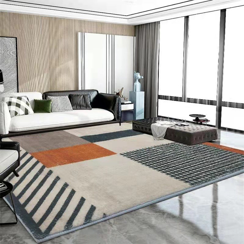 Luxury Houndstooth Print Carpet Polyester Area Rug Non-Slip Backing Indoor Carpet for Living Room