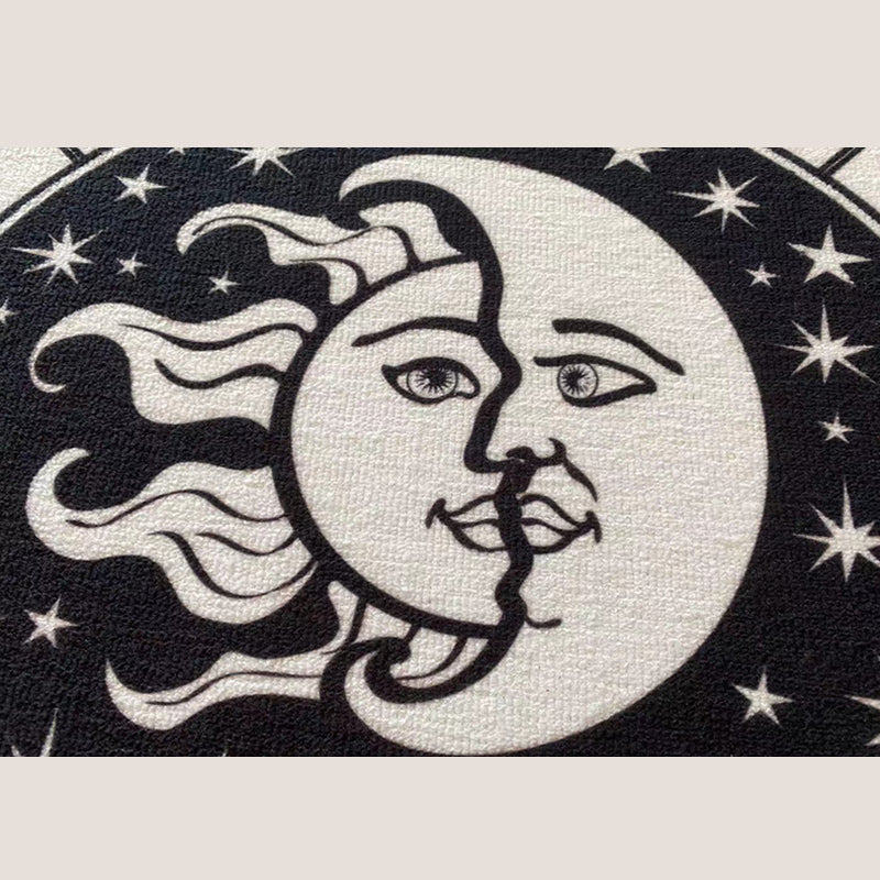 Victorian Round Waschung Teppich Marokkanischer Medaillon Teppich Polyester Nicht-Schlupfteppich für Wohnzimmer