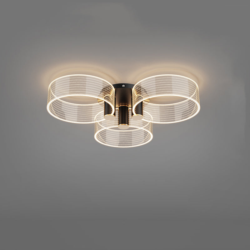 1-Circulo de luz moderno de luz de descarga de luz LED techo de metal LED montado para la sala de estar