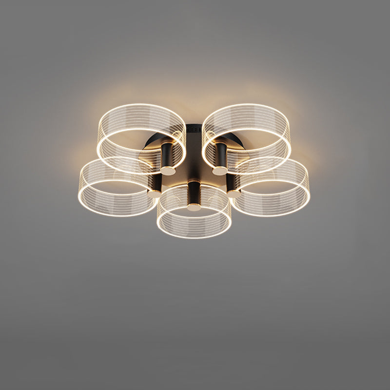 1-Circulo de luz moderno de luz de descarga de luz LED techo de metal LED montado para la sala de estar