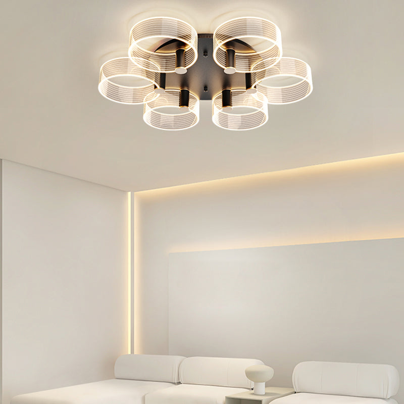 1-Circulo de luz moderno de luz de descarga de luz LED techo de metal LED montado para la sala de estar