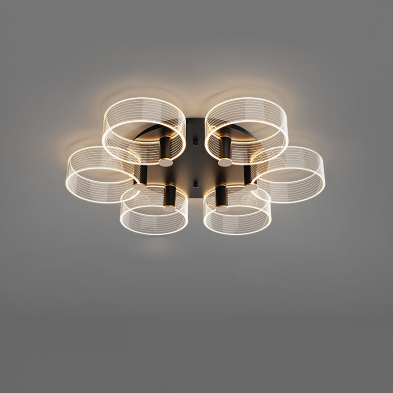 1-Circulo de luz moderno de luz de descarga de luz LED techo de metal LED montado para la sala de estar