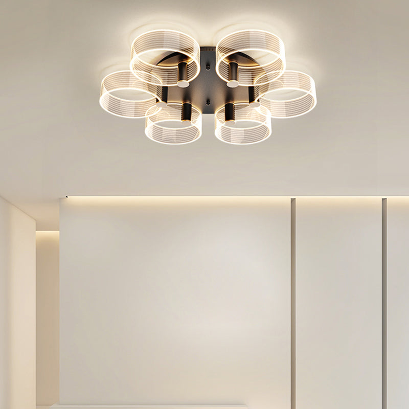 1-Circulo de luz moderno de luz de descarga de luz LED techo de metal LED montado para la sala de estar