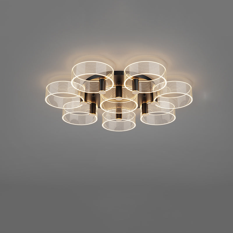 1-Circulo de luz moderno de luz de descarga de luz LED techo de metal LED montado para la sala de estar