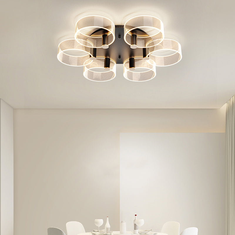 1-Circulo de luz moderno de luz de descarga de luz LED techo de metal LED montado para la sala de estar