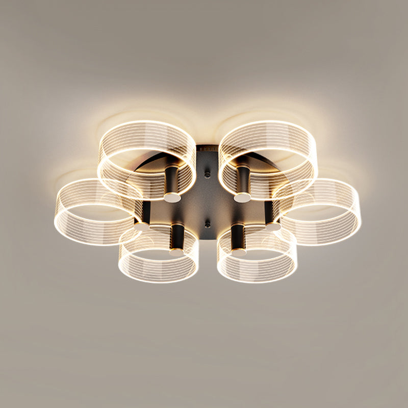 1-Circulo de luz moderno de luz de descarga de luz LED techo de metal LED montado para la sala de estar