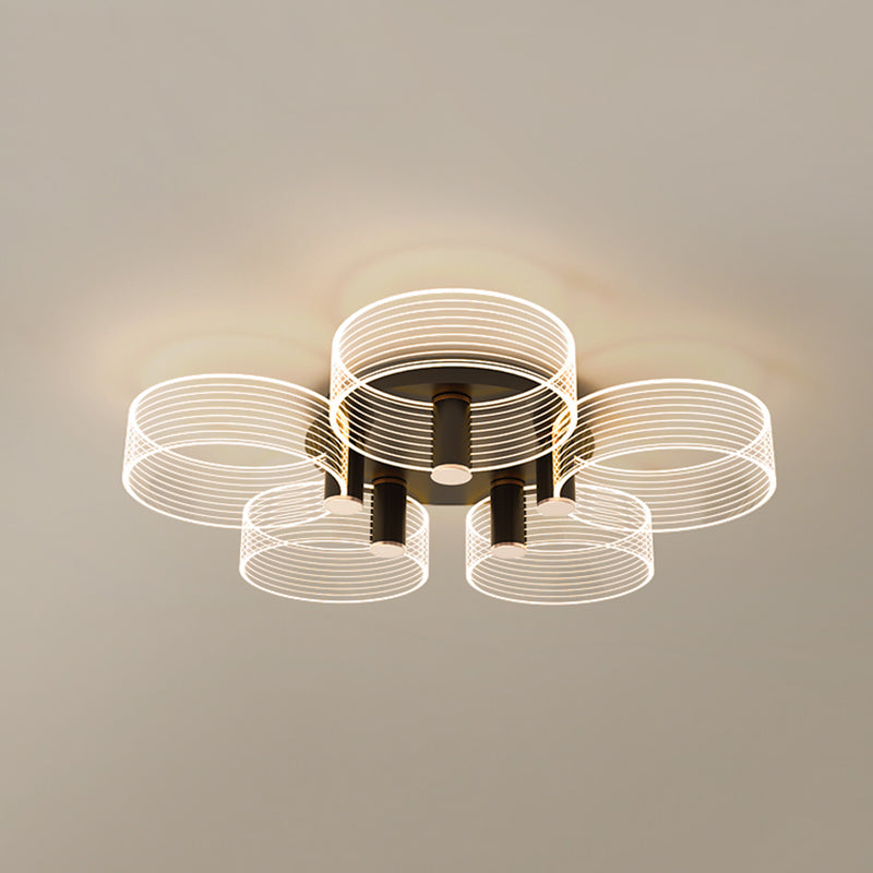 1-Circulo de luz moderno de luz de descarga de luz LED techo de metal LED montado para la sala de estar