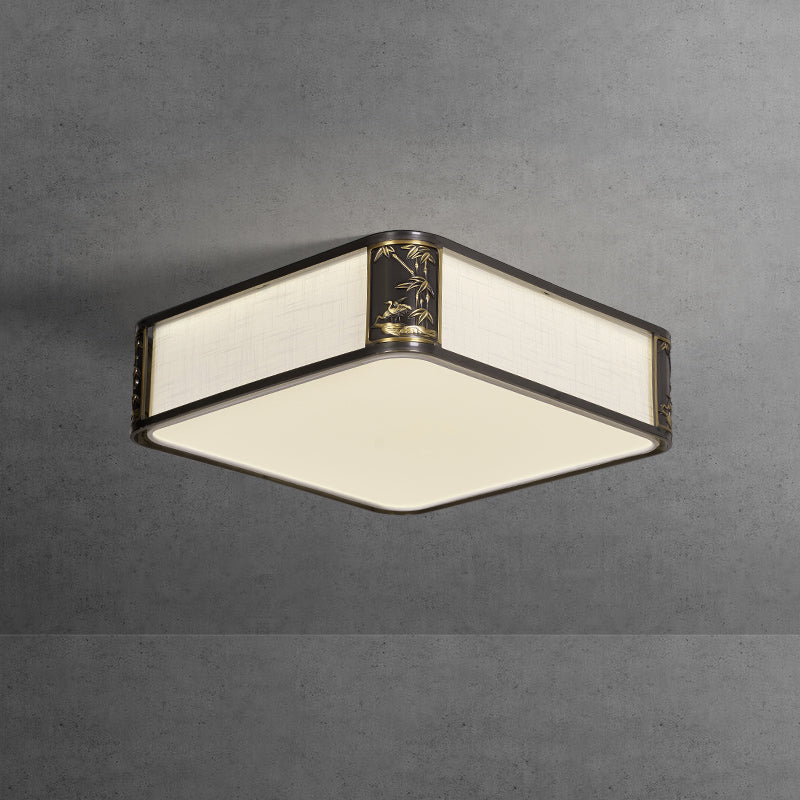 Metal Minimalism 1-Light Flush Mount Lamp Squared Flush Ceiling Light for Bedroom