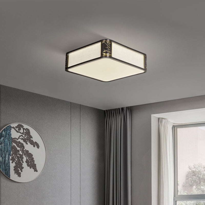 Metal Minimalism 1-Light Flush Mount Lamp Squared Flush Ceiling Light for Bedroom